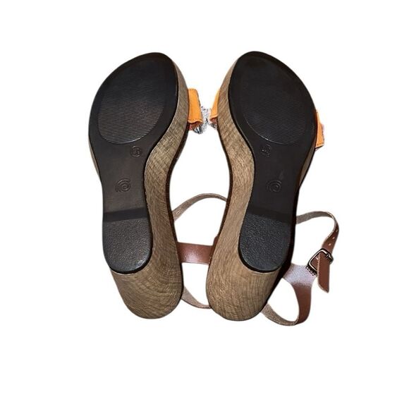 Bio Step  Brown Leather Sandals Casual Bohemian Floral Style Size 9 - Picture 5 of 5